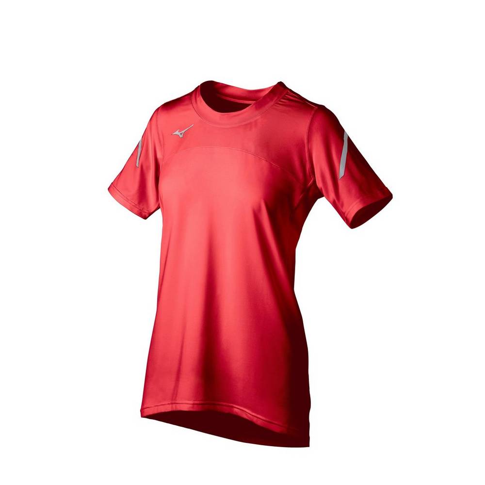 Damske Dresy Mizuno Techno VII Short Sleeve Červené Vypredaj DNRV83106